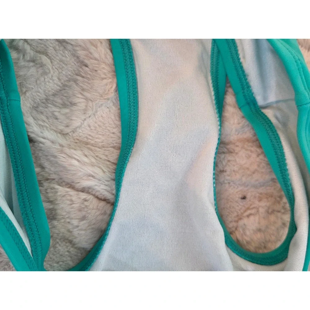 Girls Turquoise Strappy Back Two Piece Swimsuit Bikini Set Teal Size 12